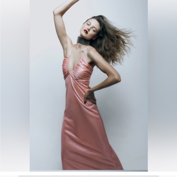 Zara Dresses & Skirts - Zara pink metallic dress